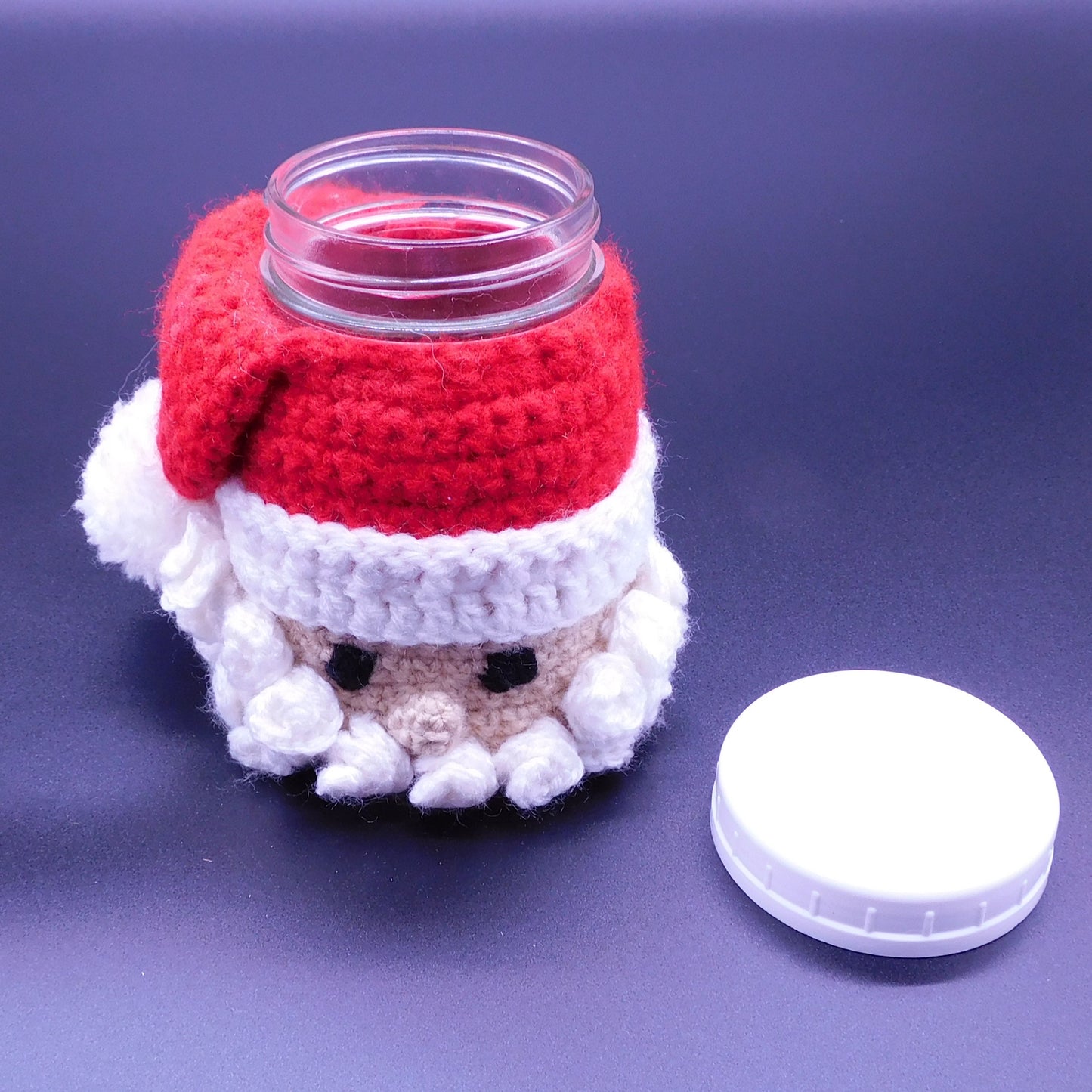 Crocheted Santa Around A Candy Jar (7005) Free Shipping