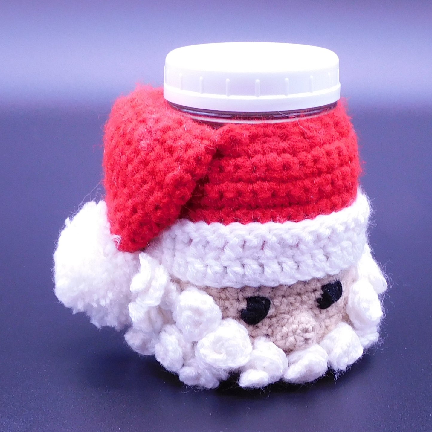 Crocheted Santa Around A Candy Jar (7005) Free Shipping