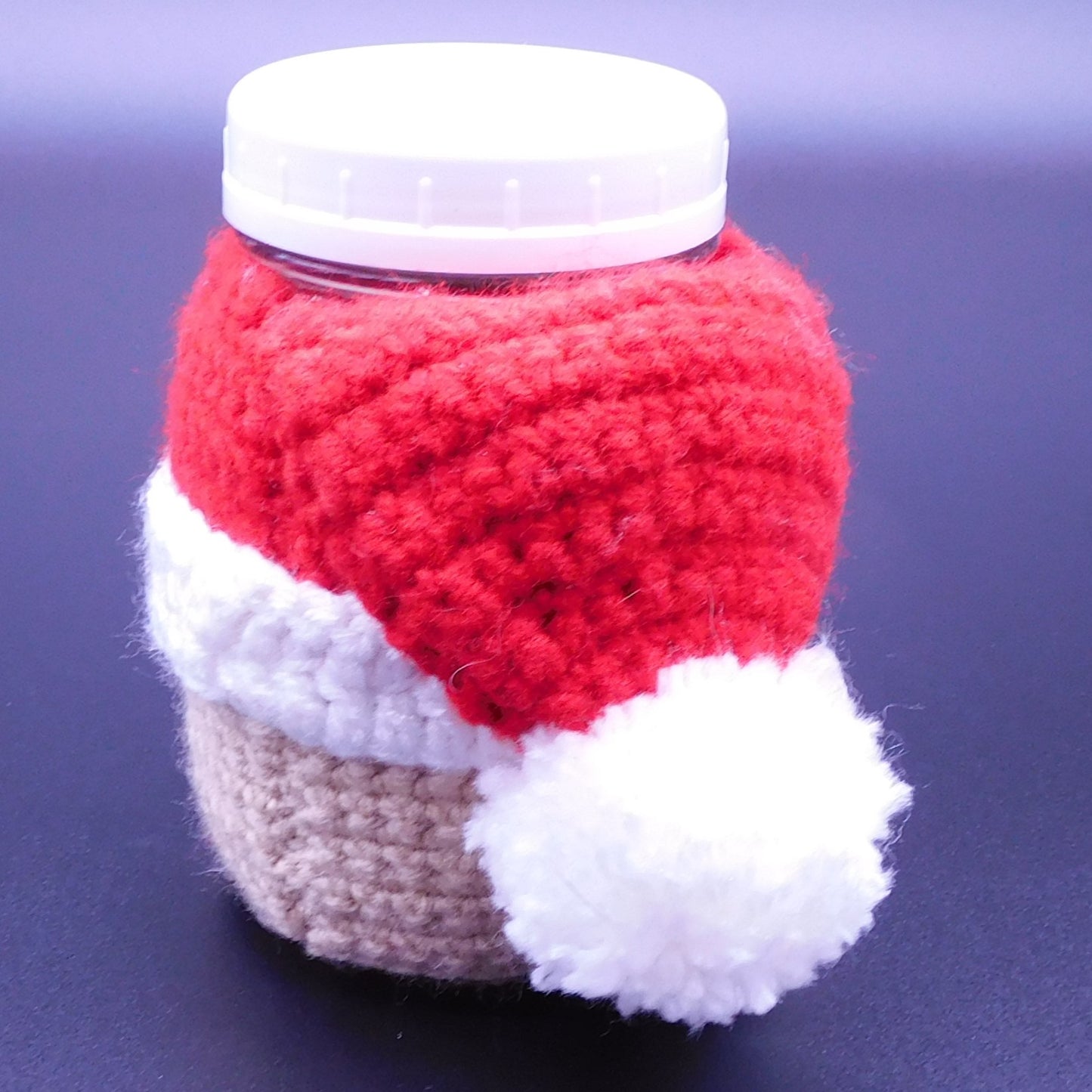 Crocheted Santa Around A Candy Jar (7005) Free Shipping