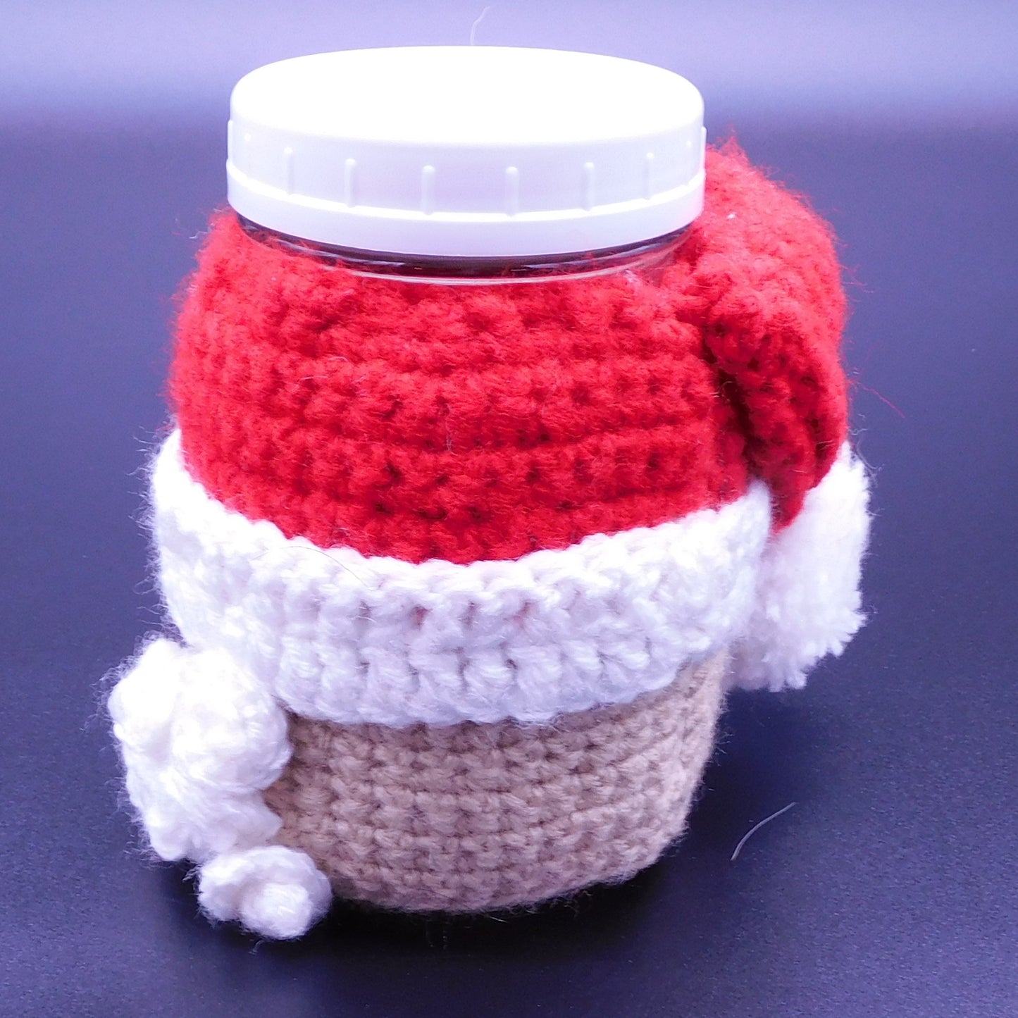 Crocheted Santa Around A Candy Jar (7005) Free Shipping