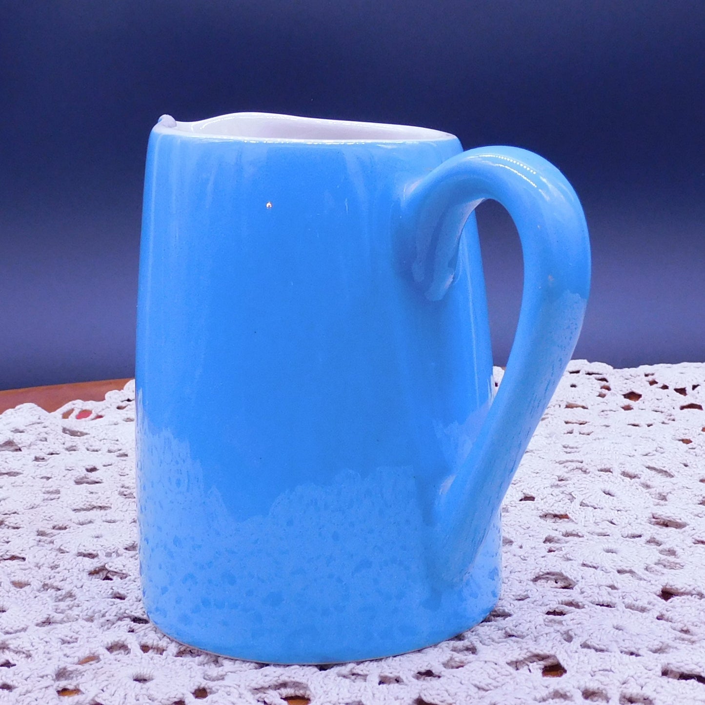 Baby Blue Creamer, Restaurant China, No Markings, White Interior, Restaurant Ware, (7014) Free Shipping