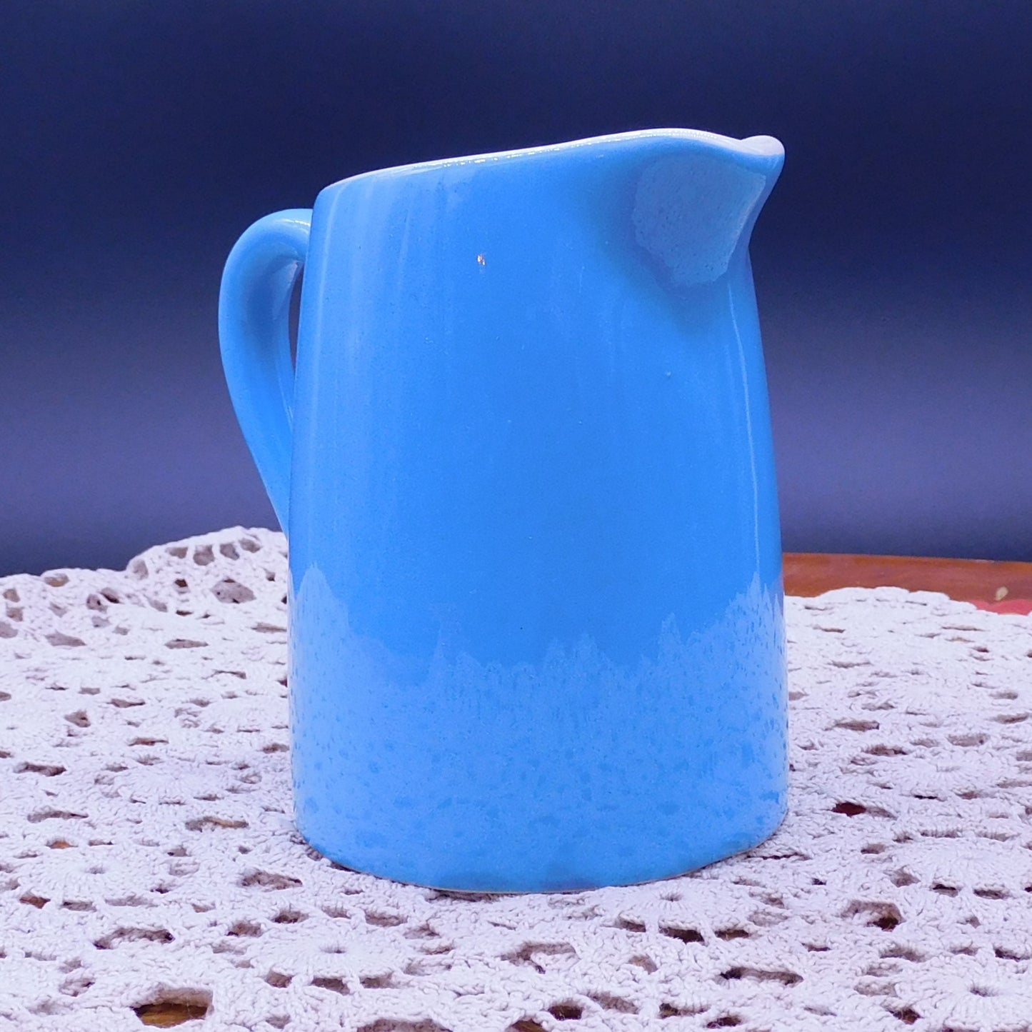 Baby Blue Creamer, Restaurant China, No Markings, White Interior, Restaurant Ware, (7014) Free Shipping