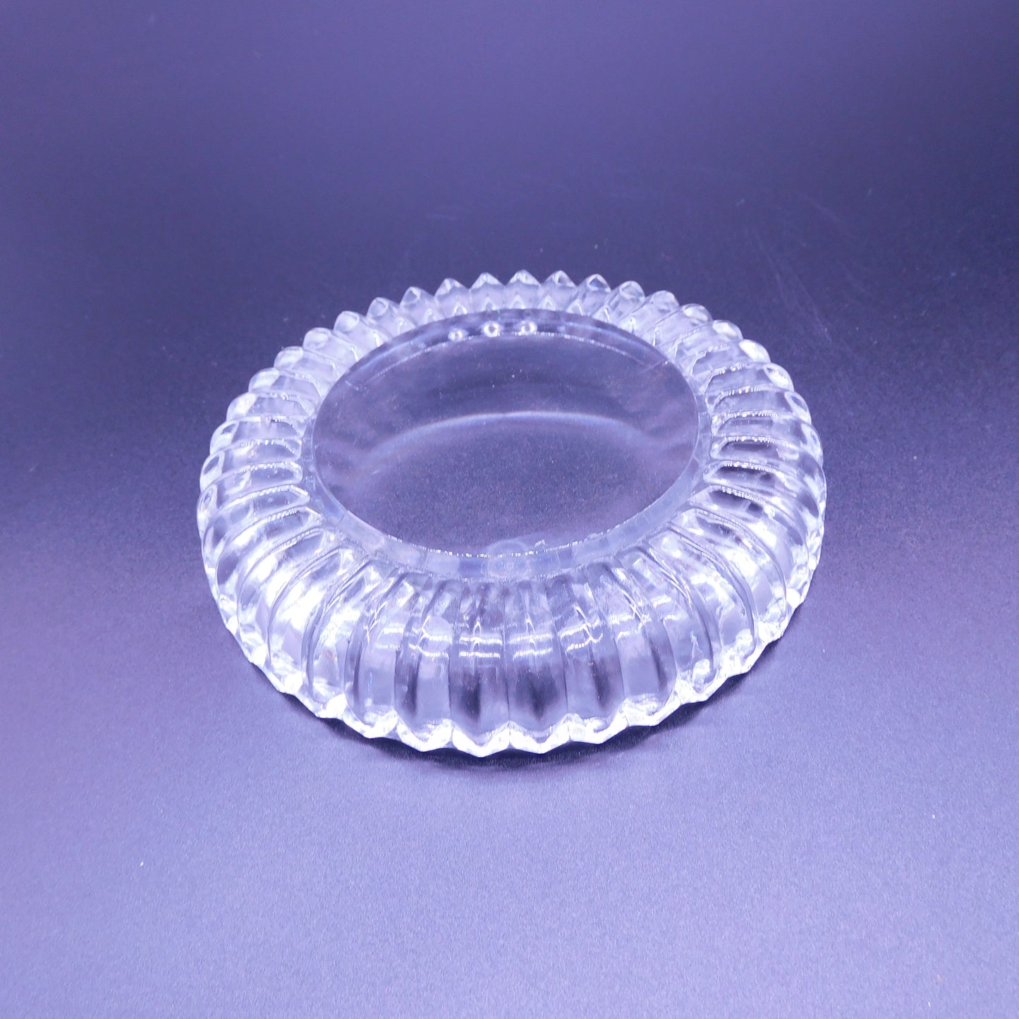 Large Glass Coaster for Plant, Some Chipping Due to Wear (7018) Free Shipping