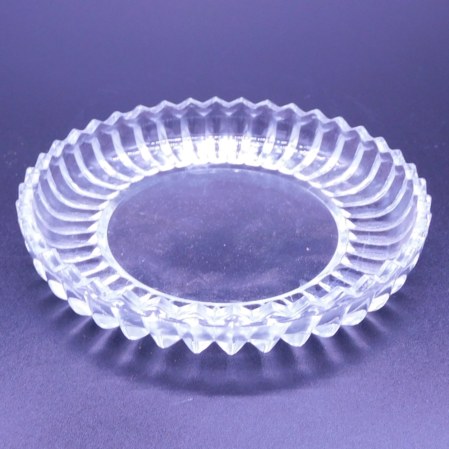 Large Glass Coaster for Plant, Some Chipping Due to Wear (7018) Free Shipping