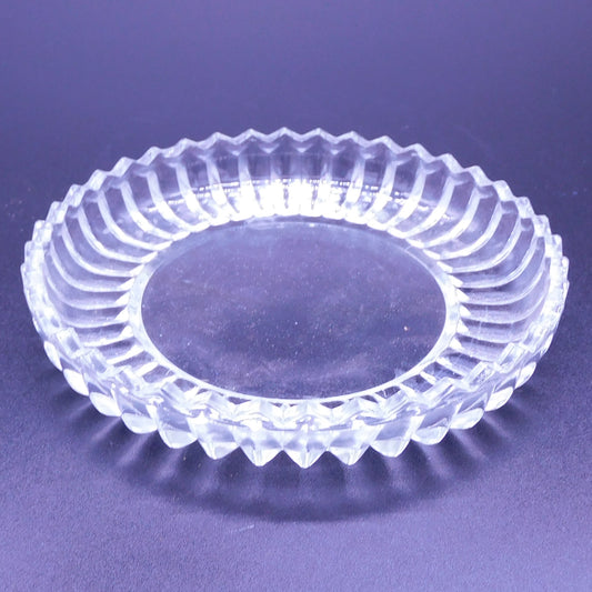 Large Glass Coaster for Plant, Some Chipping Due to Wear (7018) Free Shipping