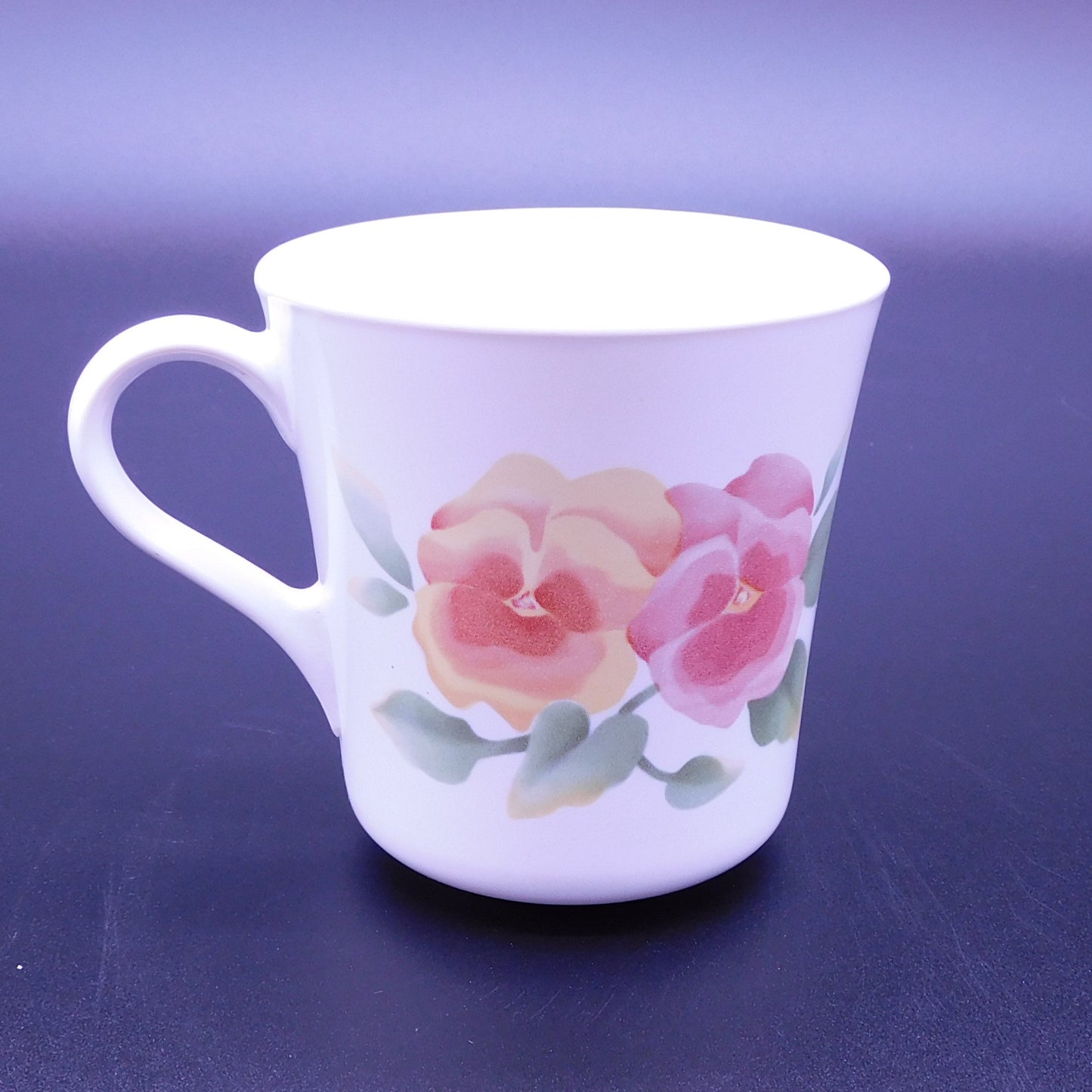 Corning Coffee Mug with Pansies Free Shipping (7039)