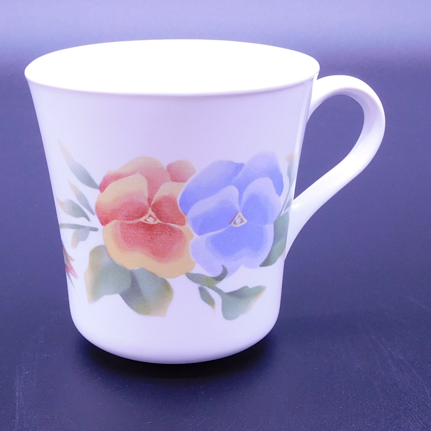 Corning Coffee Mug with Pansies Free Shipping (7039)