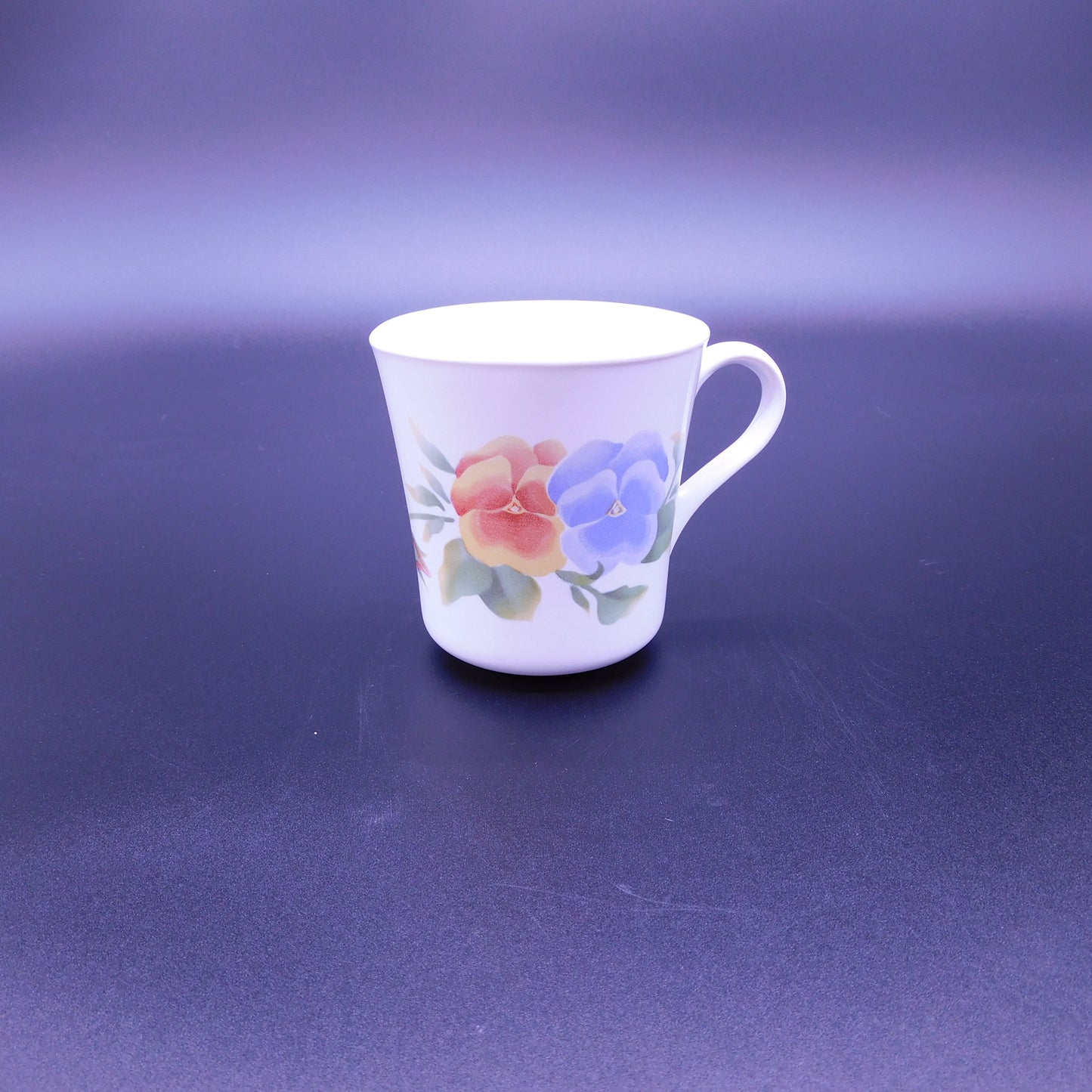 Corning Coffee Mug with Pansies Free Shipping (7039)