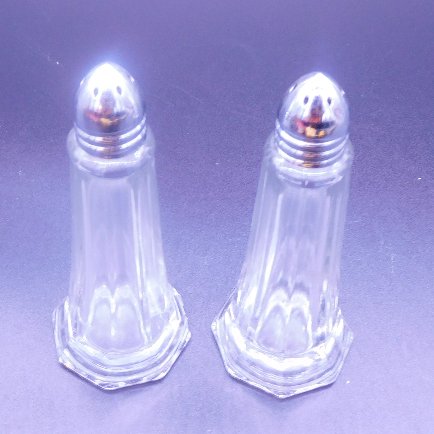 Vintage Style Salt and Pepper Shakers with Chipped Base - Great for Crafts, 4 1/2” x 1 7/8” Measurement, See Photos (7077) FREE SHIPPING