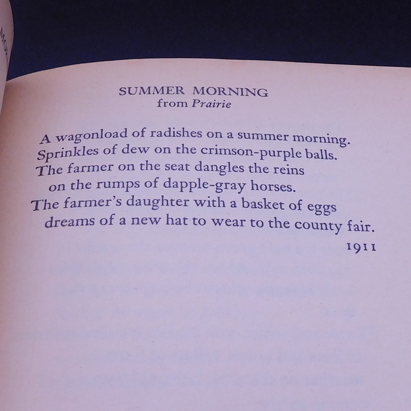 Vintage 1960 The Wind Song by Carl Sandburg - Collection of Poems in Good Condition (7092) FREE SHIPPING!