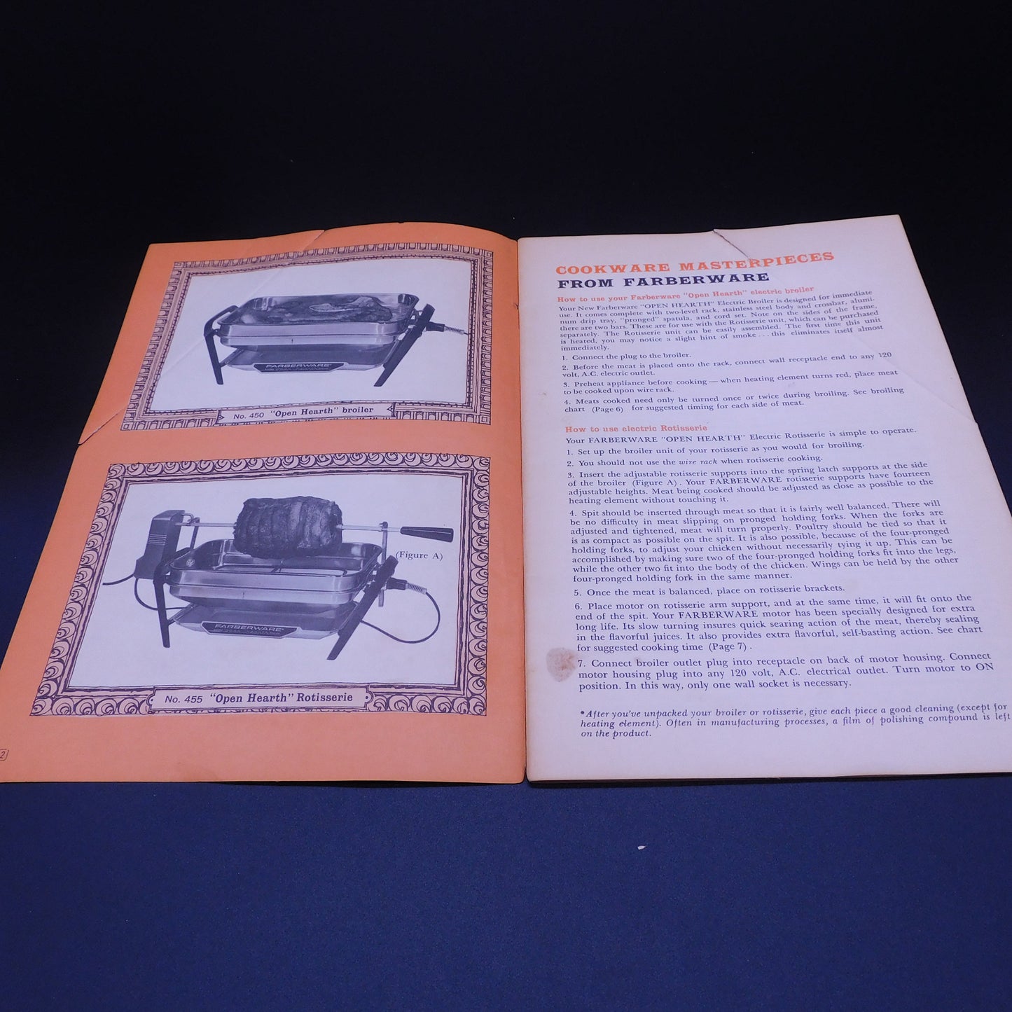 Authentic Farberware 1960's Broiler and Rotisserie Masterpieces Pamphlet: Classic Recipes and Retro Charm (7101) Free Shipping