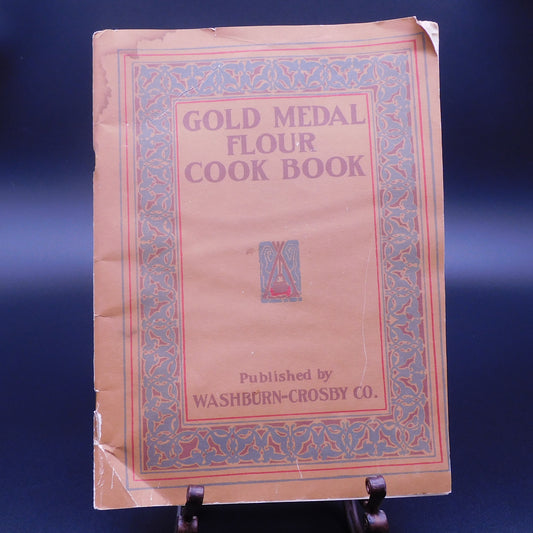 Vintage Gold Metal Flour Cook Book - Reproduction 1983 - Recipes (7105) FREE SHIPPING