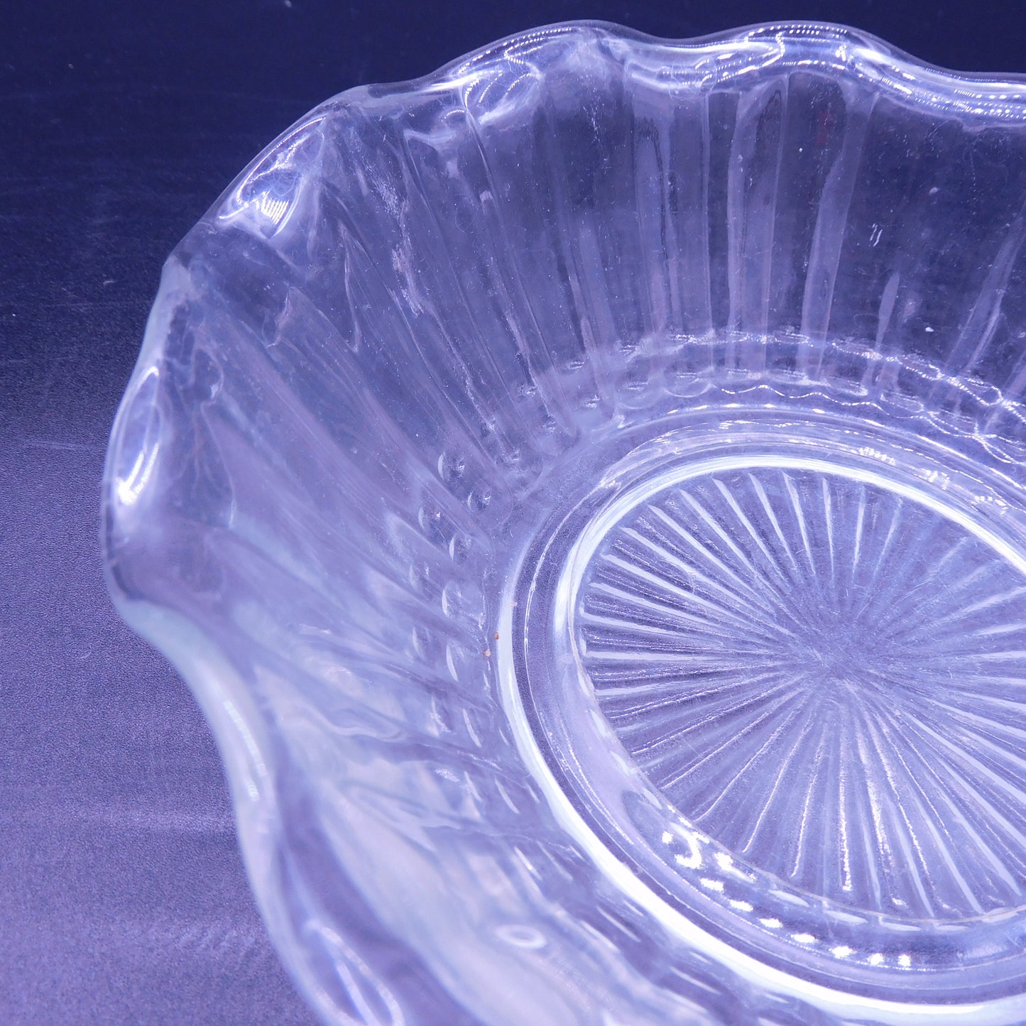 Vintage Glass Bowl: Sunburst Elegance to Elevate Your Space (7169)