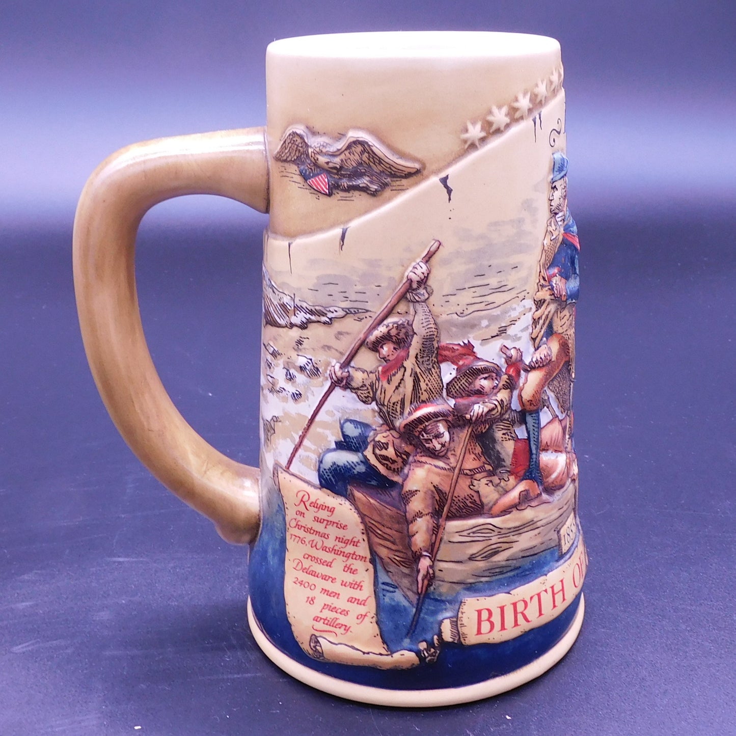 Sip With History: Unveiling the Patriotism in Every Beer Swig with the Miller Genuine Draft "Birth of a Nation" Beer Stein (7188)