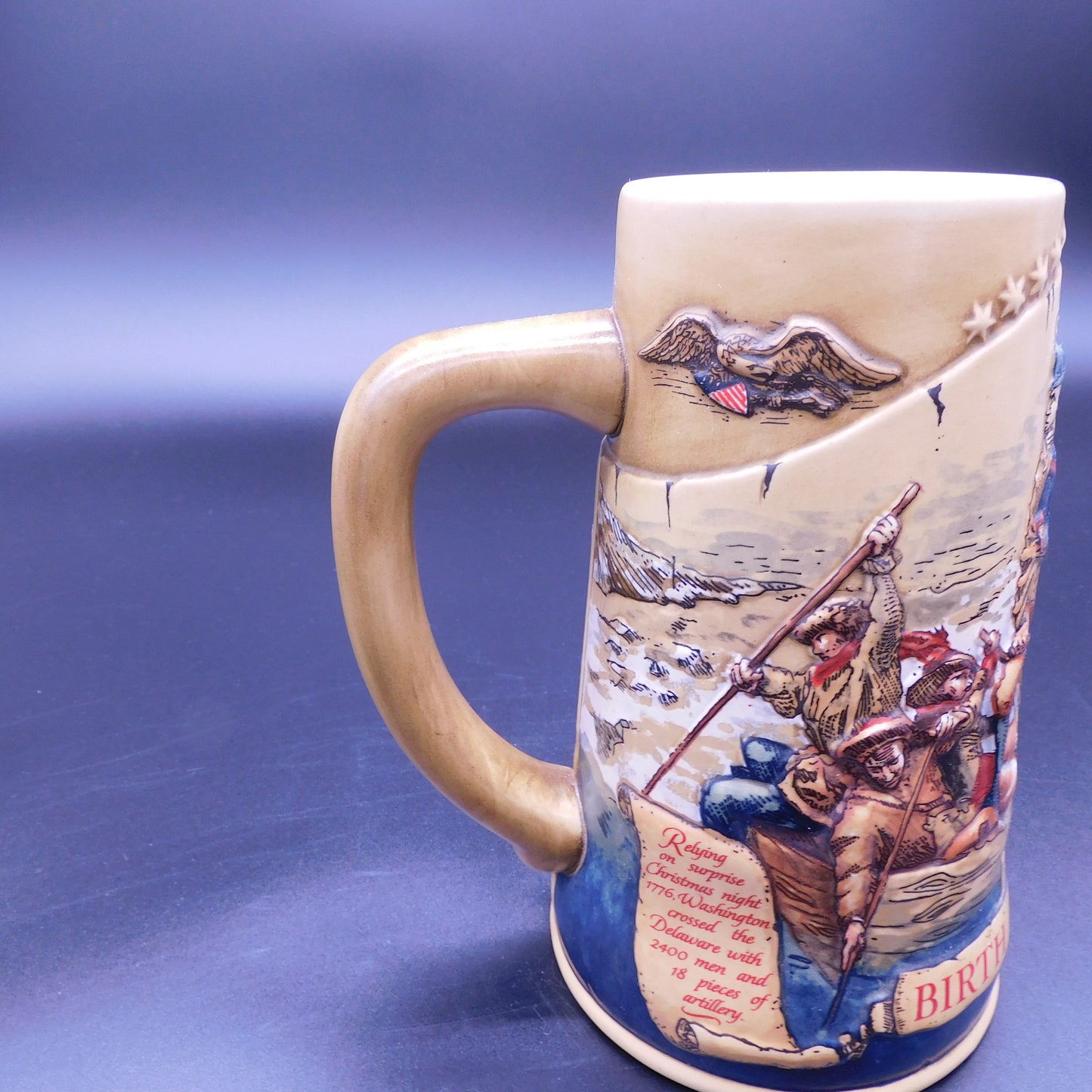 Sip With History: Unveiling the Patriotism in Every Beer Swig with the Miller Genuine Draft "Birth of a Nation" Beer Stein (7188)