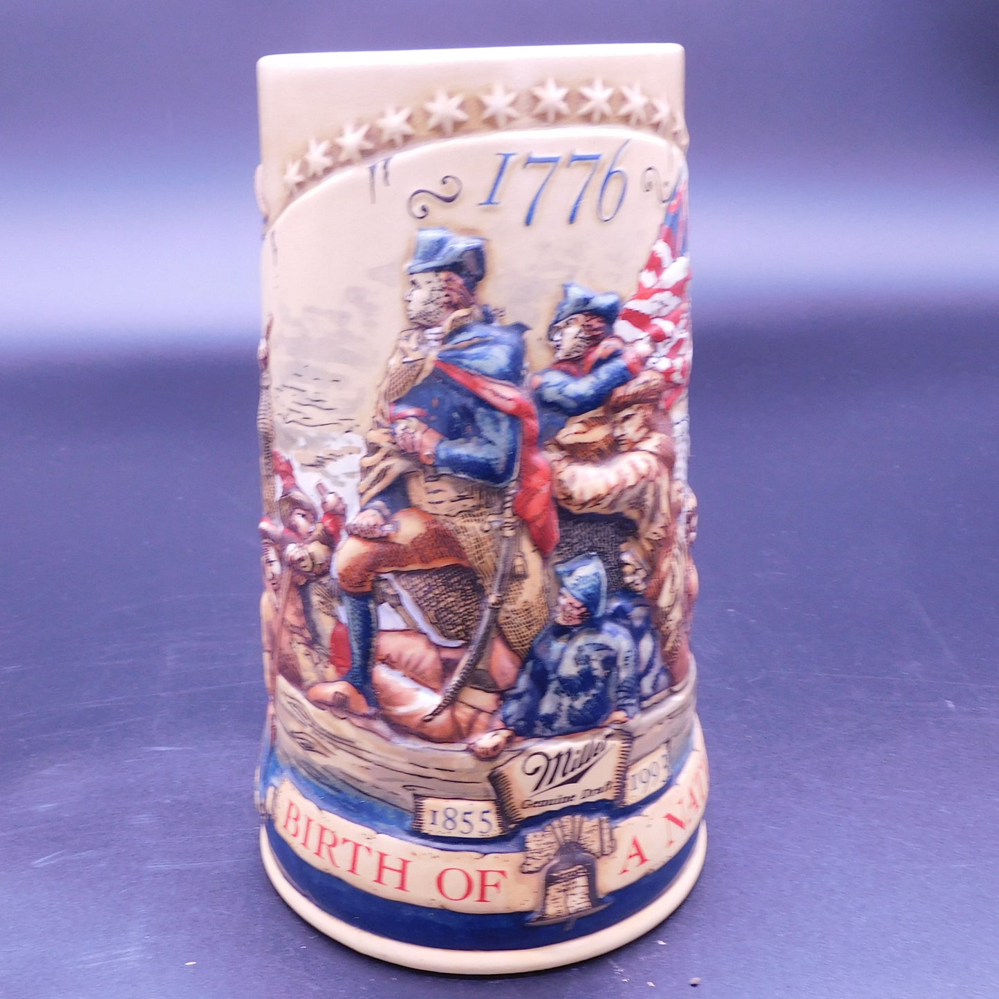 Sip With History: Unveiling the Patriotism in Every Beer Swig with the Miller Genuine Draft "Birth of a Nation" Beer Stein (7188)