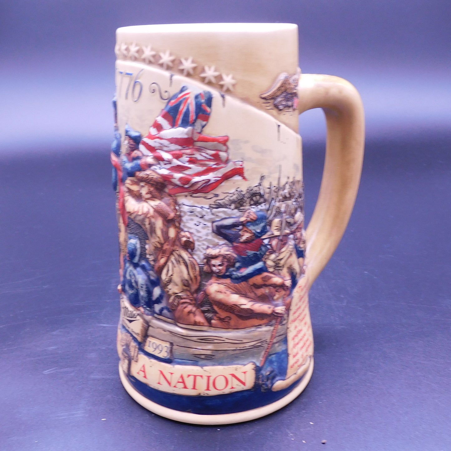 Sip With History: Unveiling the Patriotism in Every Beer Swig with the Miller Genuine Draft "Birth of a Nation" Beer Stein (7188)