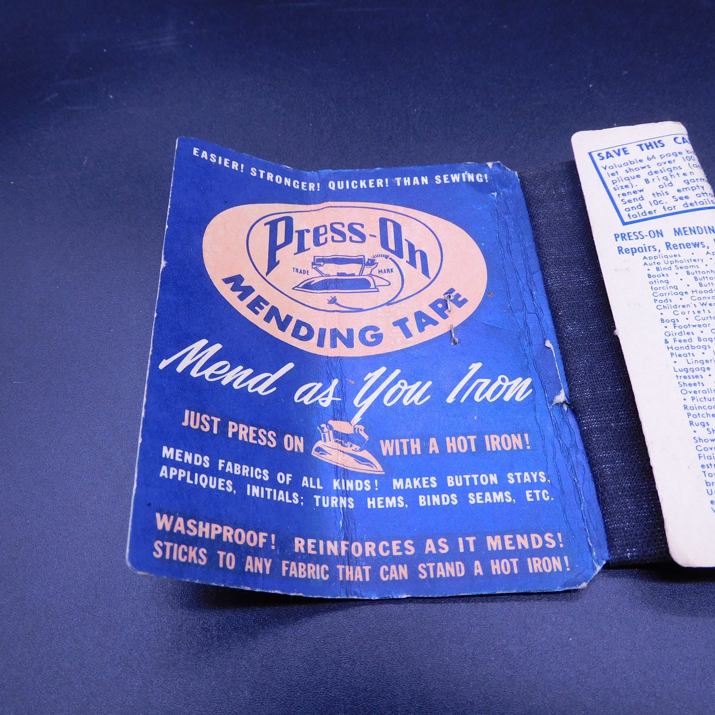 1940's Press On Mending Tape, Used, Sewing Accessories (7247c)