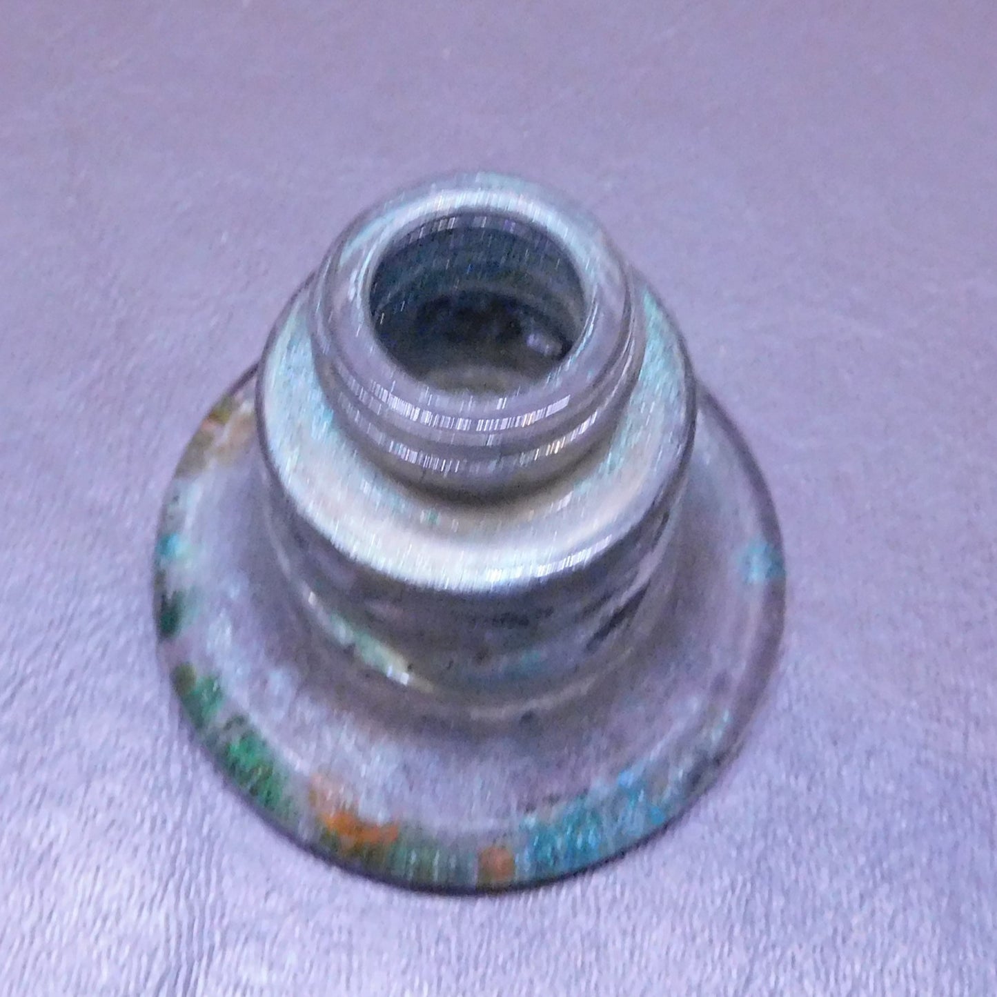 Vintage Ink Well, Clear, Round, No Markings (7376)