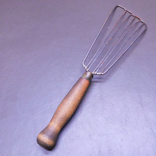 Vintage Wood Handle Wire Whisk, Kitchen Decor, (7380)