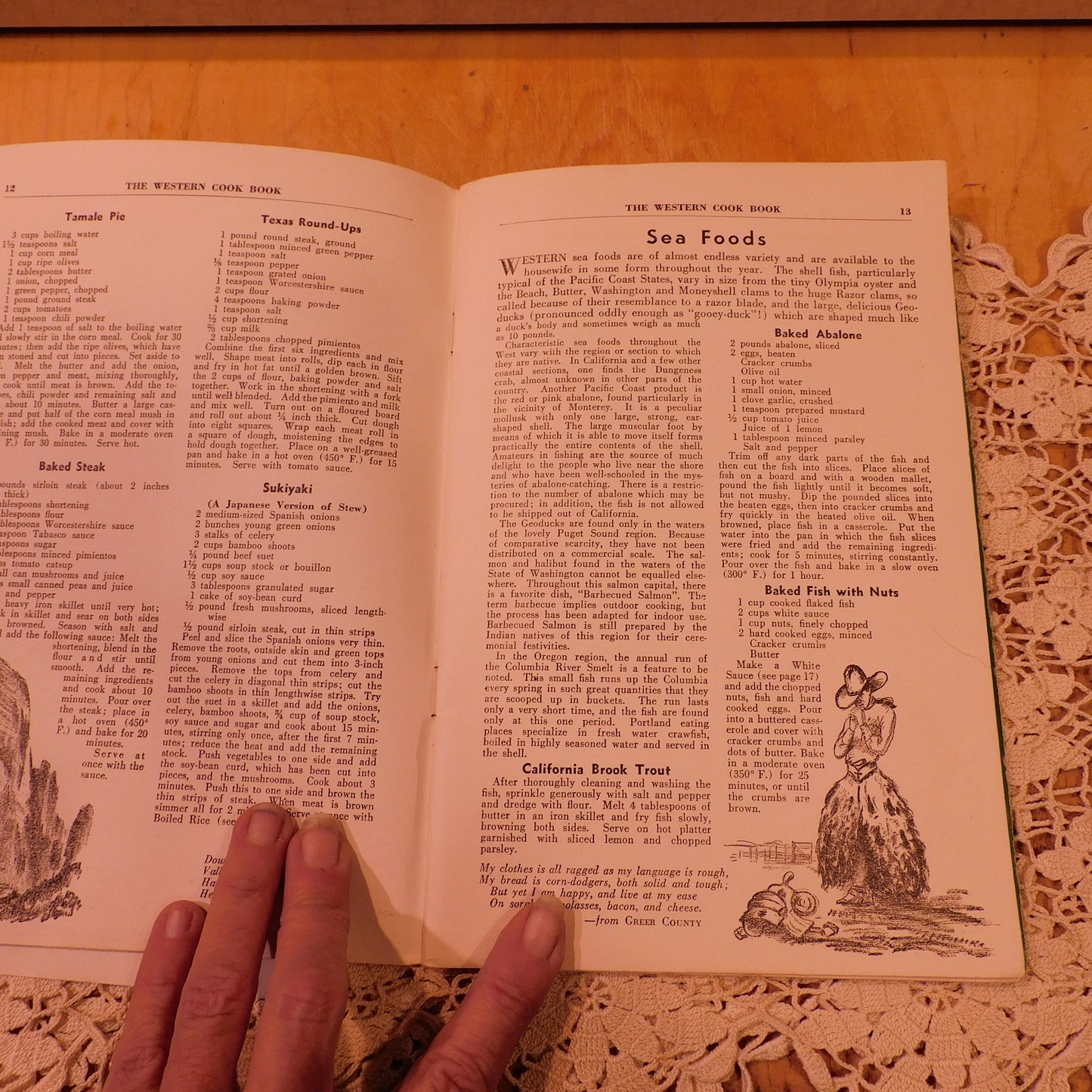 Collectible 1936 Western Cookbook | 250 Tempting Recipes | Paper Cover | 9x6 Size | Condition Issues - See Photos for Details (WN42) Free Shipping