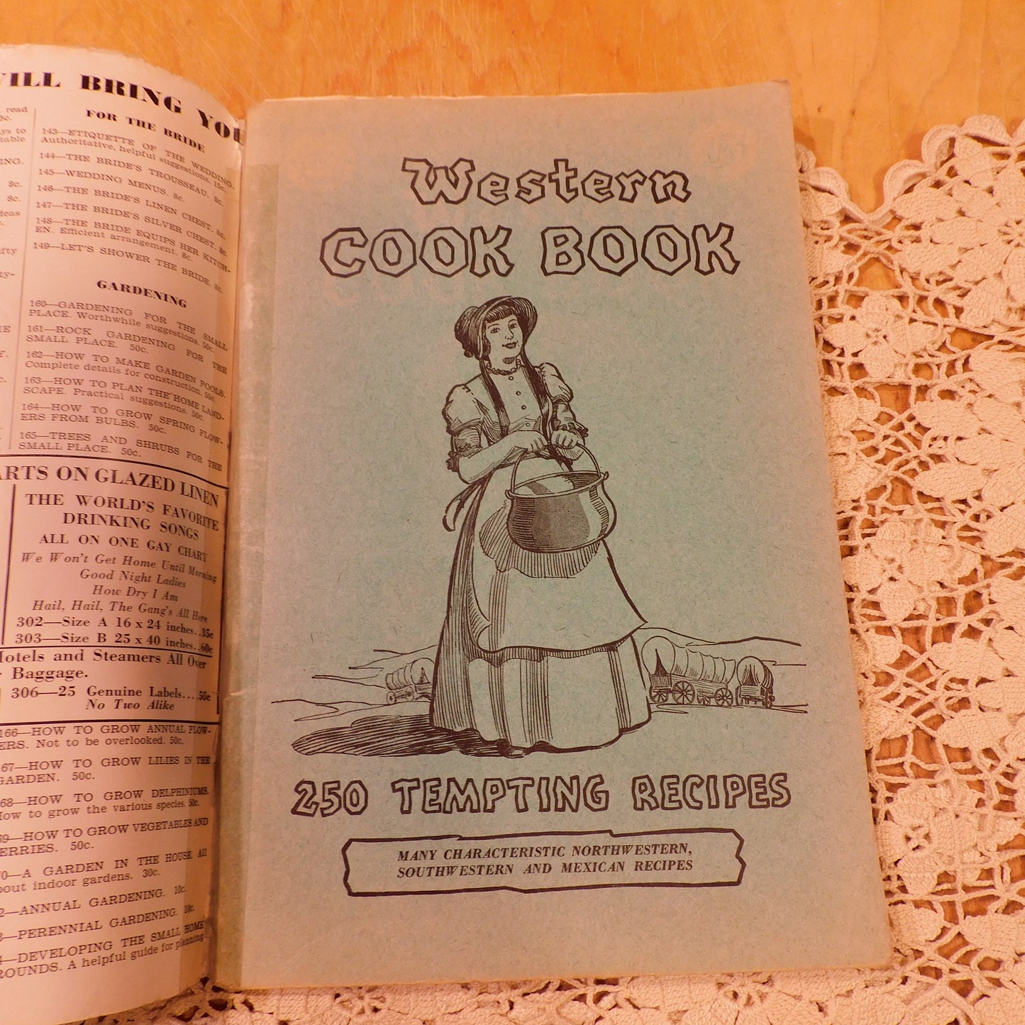 Collectible 1936 Western Cookbook | 250 Tempting Recipes | Paper Cover | 9x6 Size | Condition Issues - See Photos for Details (WN42) Free Shipping