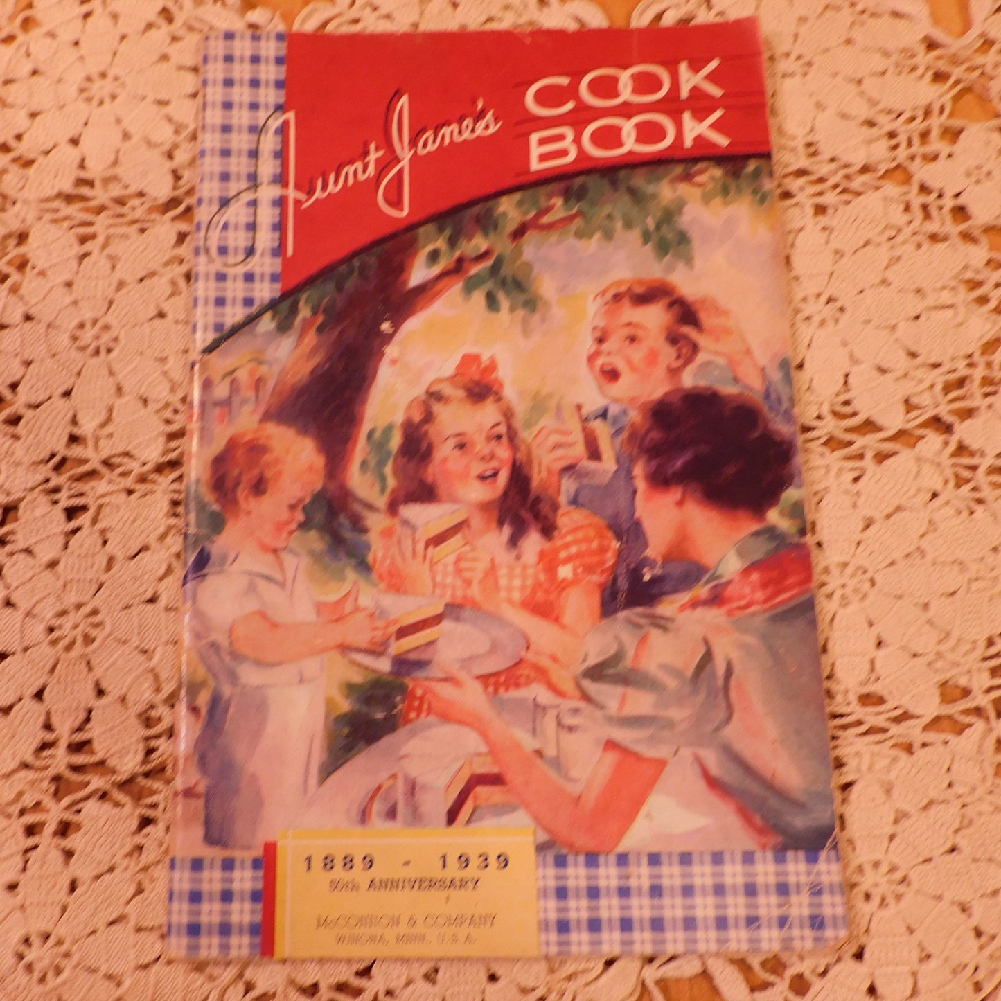 Antique Aunt Jane's Cookbook 1939 by McConnon & Co. | Illustrated Recipes, Well-Preserved | Unique Kitchen Decor, Free Shipping (WN49)