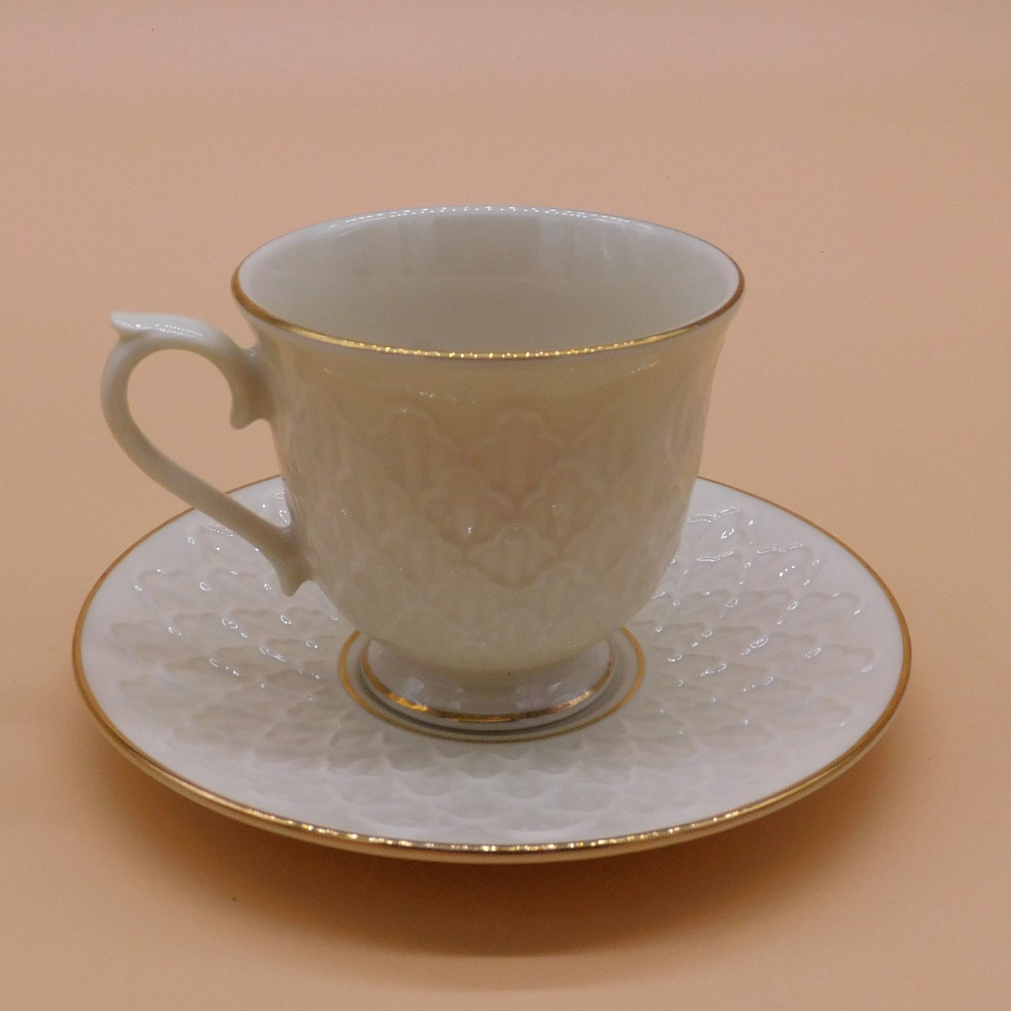 Vintage Lenox Jacquard Gold Pattern Cup and Saucer (6767) FREE SHIPPING!!