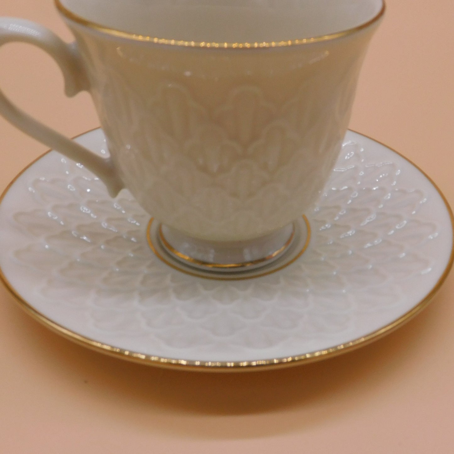 Vintage Lenox Jacquard Gold Pattern Cup and Saucer (6767) FREE SHIPPING!!