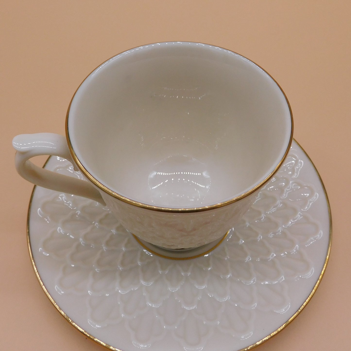 Vintage Lenox Jacquard Gold Pattern Cup and Saucer (6767) FREE SHIPPING!!