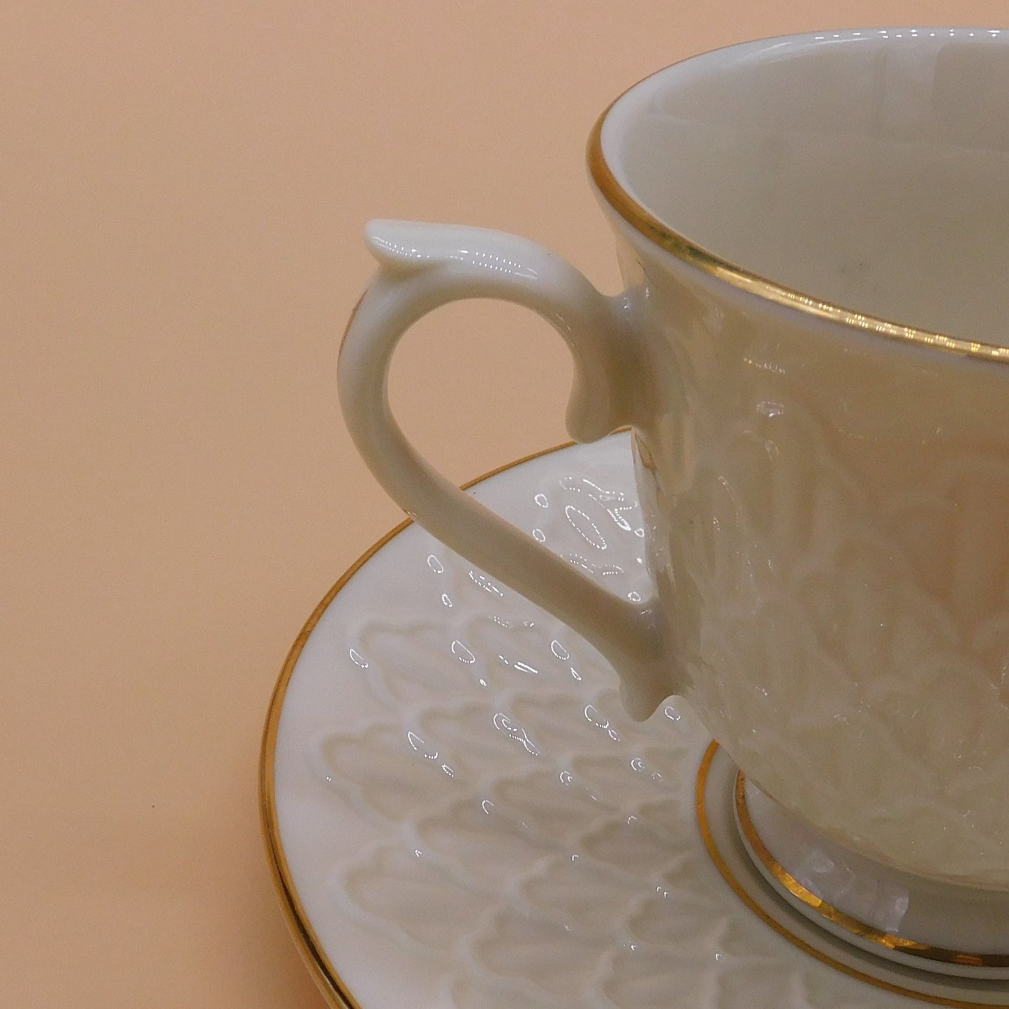 Vintage Lenox Jacquard Gold Pattern Cup and Saucer (6767) FREE SHIPPING!!