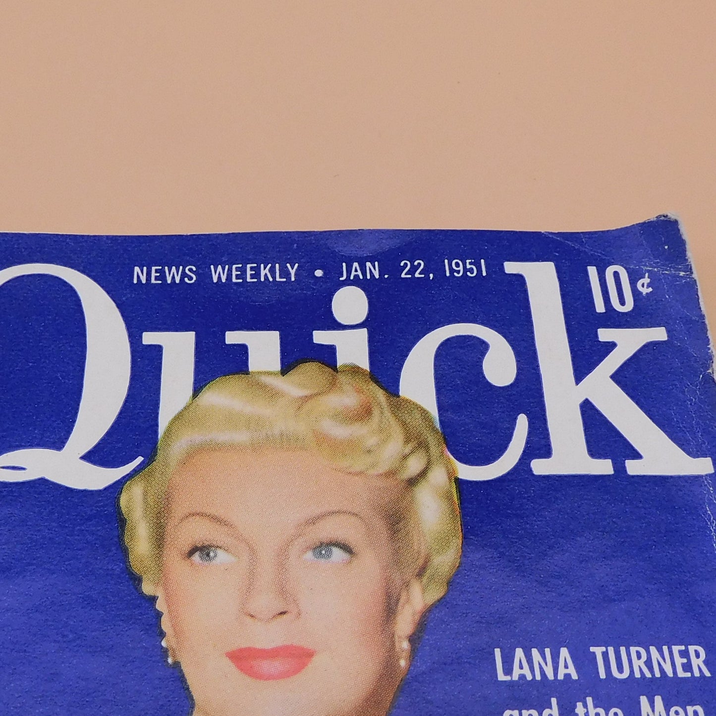 Vintage 1951 Quick News Weekly Magazine, Lana Turner (6796) FREE SHIPPING!!