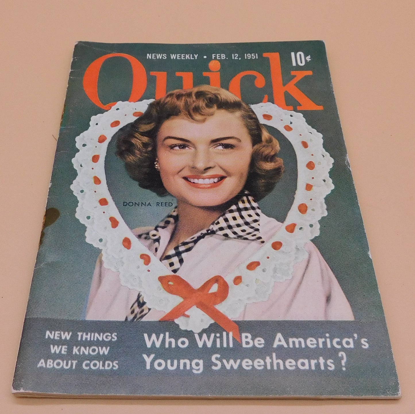 Vintage Quick News Weekly, Valentine's Day, Donna Reed (6802) FREE SHIPPING!!