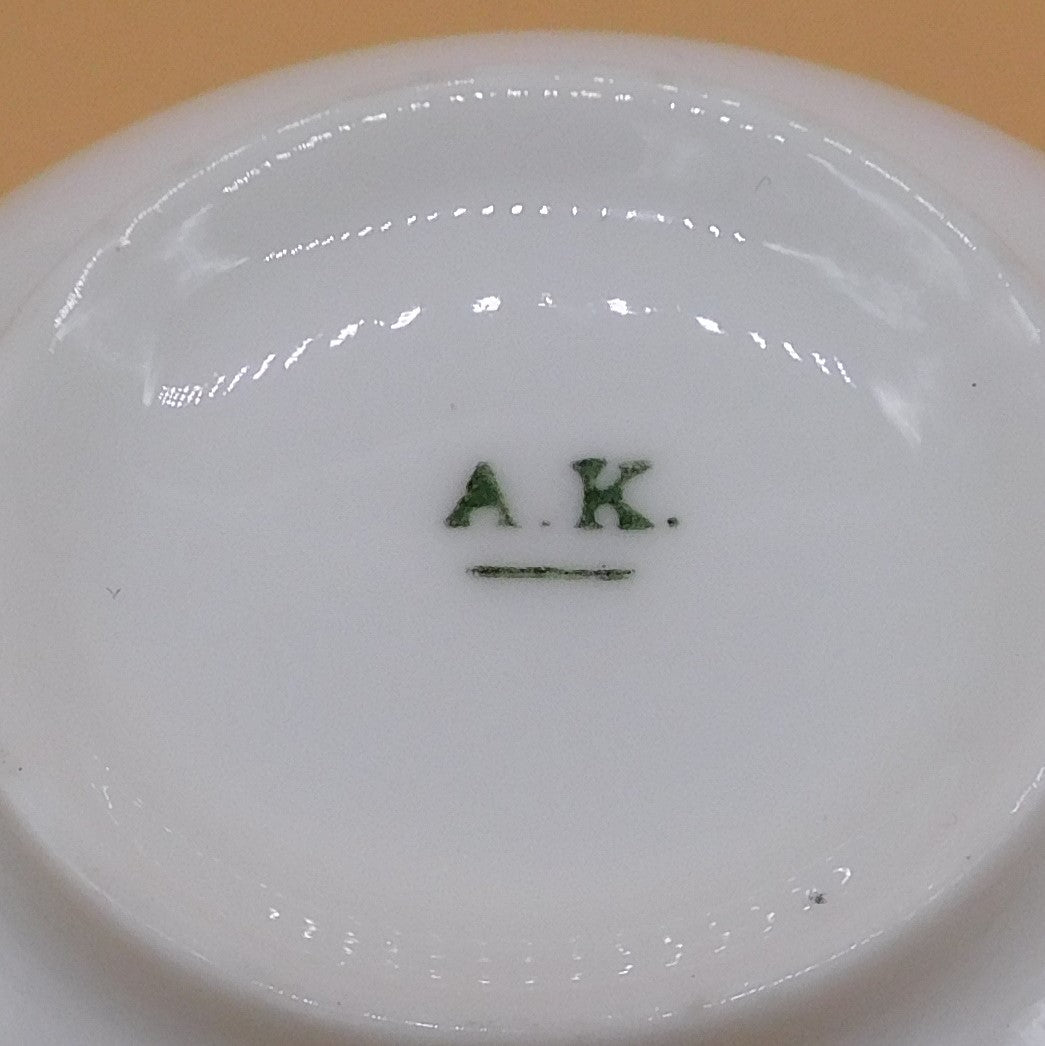 Vintage Teacup and Saucer Marked A.K., Rounded Shape (6840) FREE SHIPPING!!