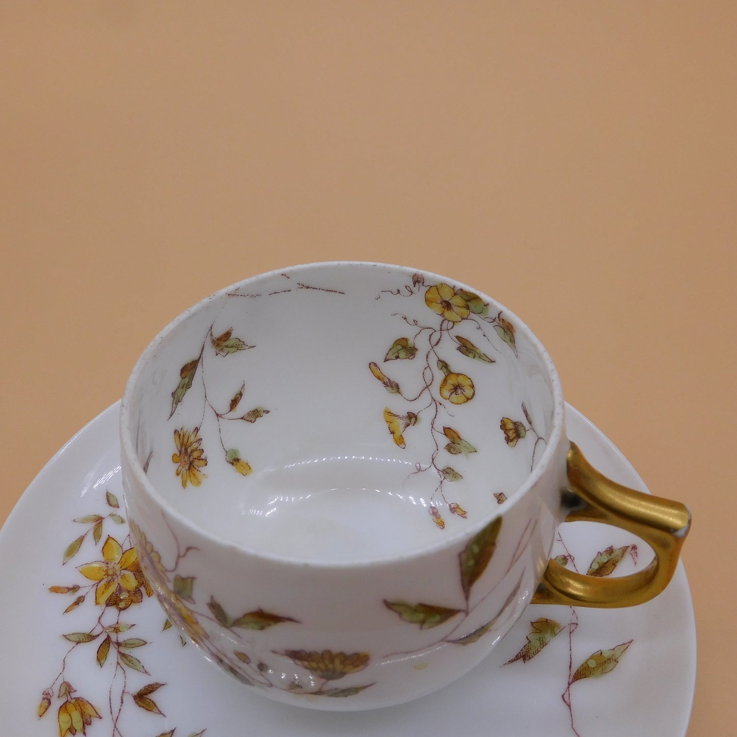 Vintage Teacup and Saucer Marked A.K., Rounded Shape (6840) FREE SHIPPING!!