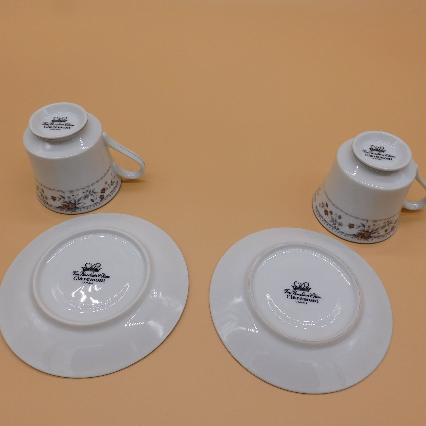 Vintage Teacup and Saucer Lot of 2, Claremont, Made in Japan (6848) FREE SHIPPING!!