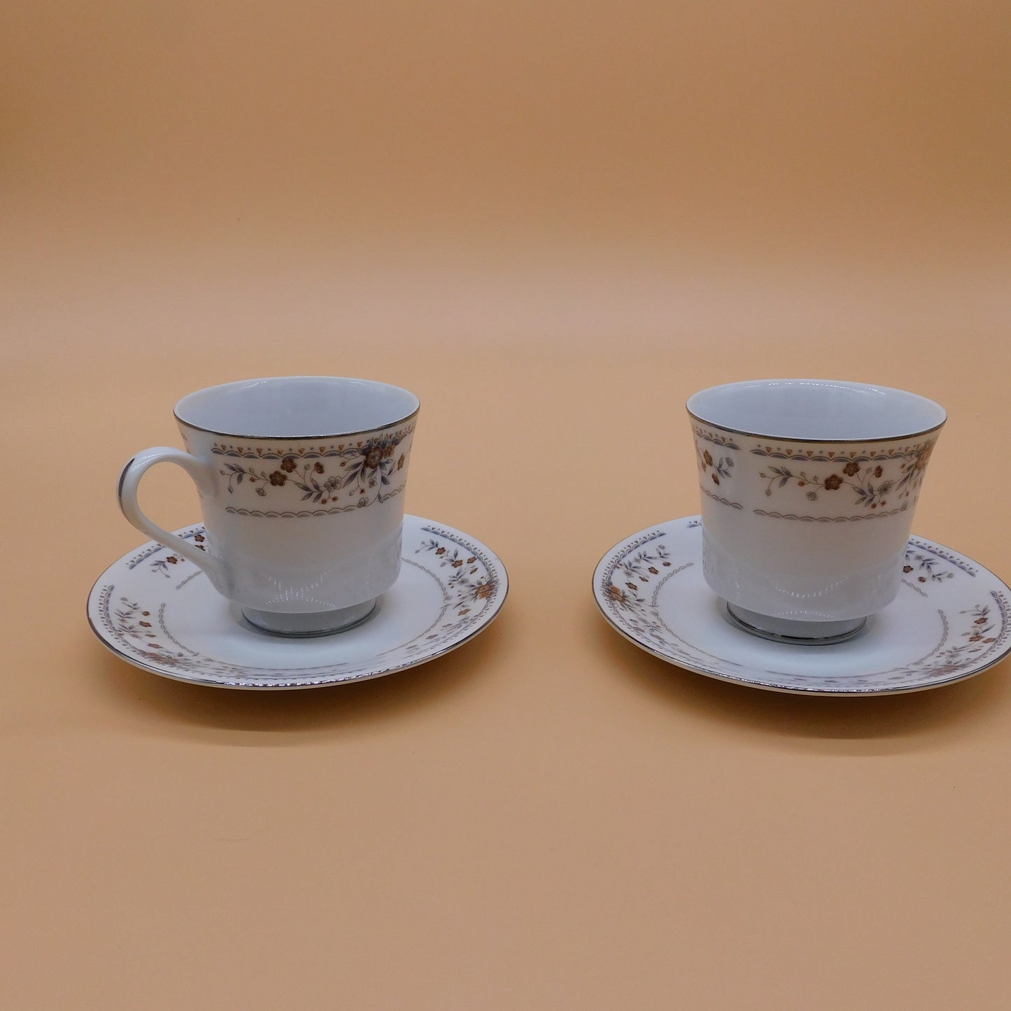 Vintage Teacup and Saucer Lot of 2, Claremont, Made in Japan (6848) FREE SHIPPING!!