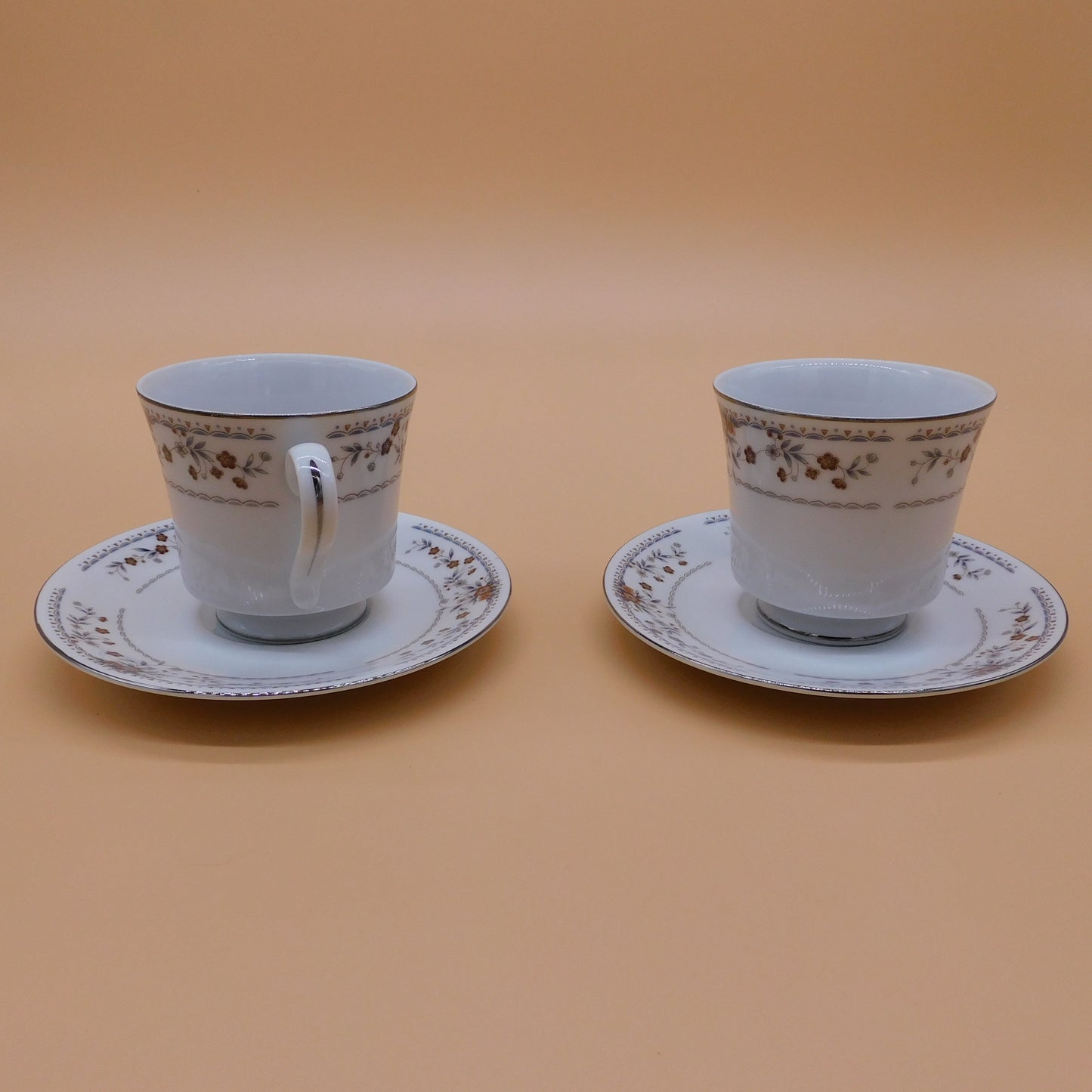 Vintage Teacup and Saucer Lot of 2, Claremont, Made in Japan (6848) FREE SHIPPING!!