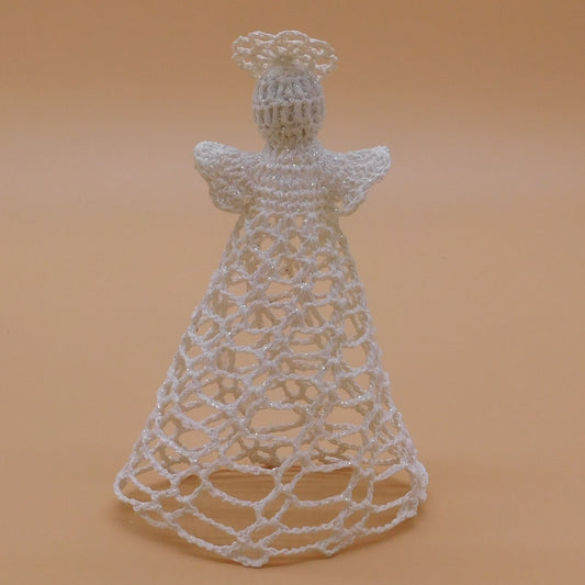 Crocheted Angel, Sparkling White (R105) Free Shipping