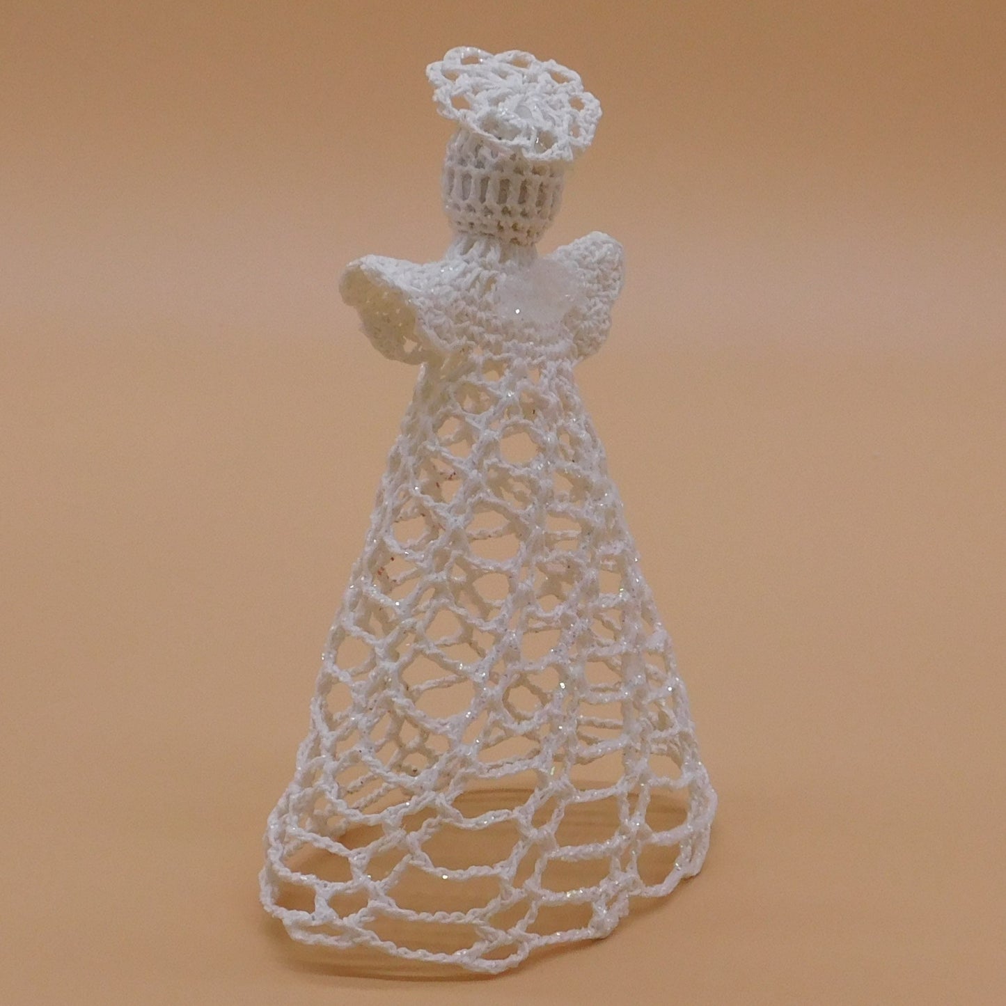 Crocheted Angel, Sparkling White (R105) Free Shipping