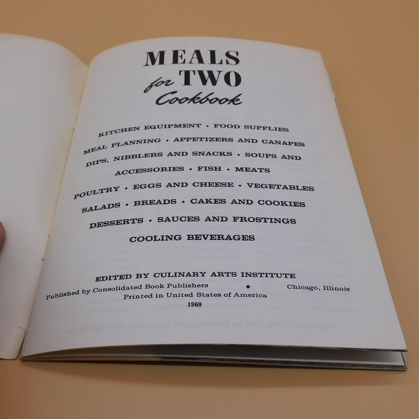 Vintage Meals For Two Recipe Book, 1969 (R116) FREE SHIPPING!!