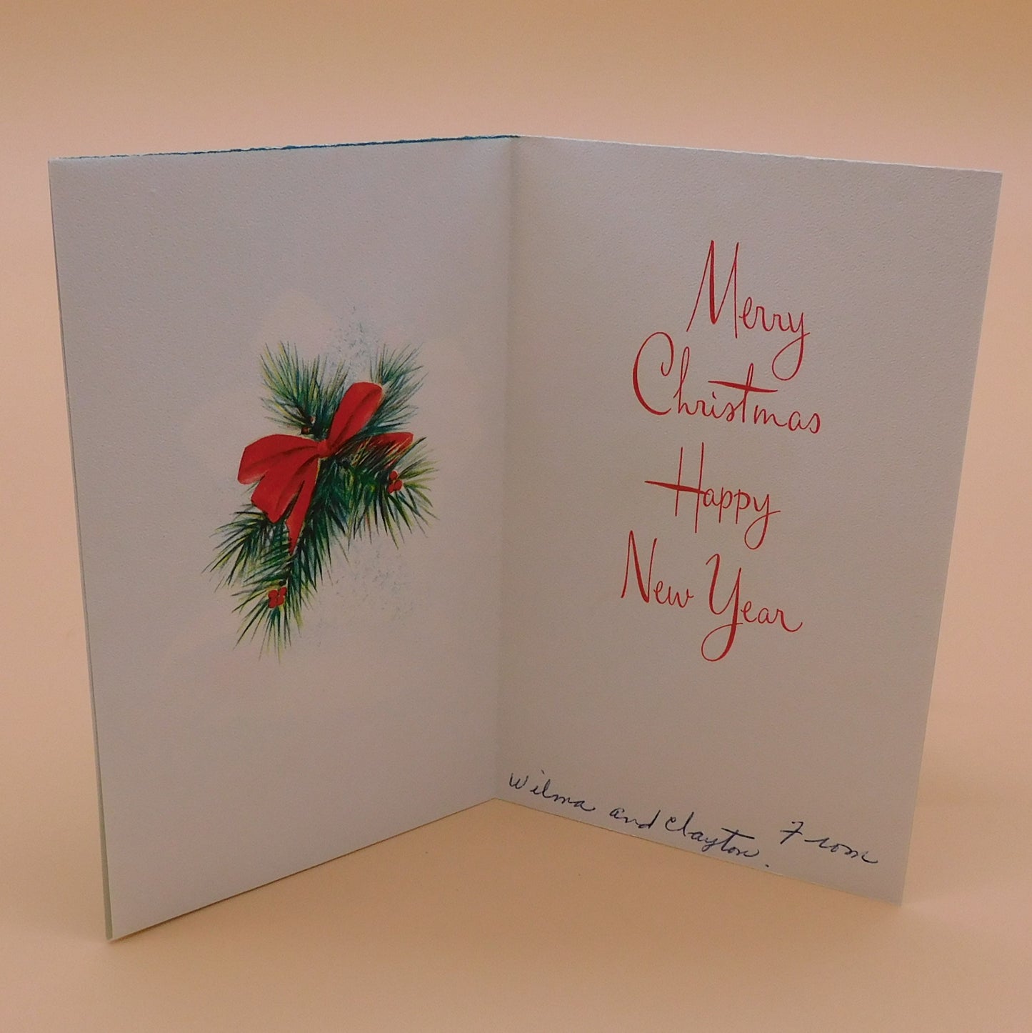 Vintage Christmas Card, Used, Bell Design  (R126) FREE SHIPPING!!