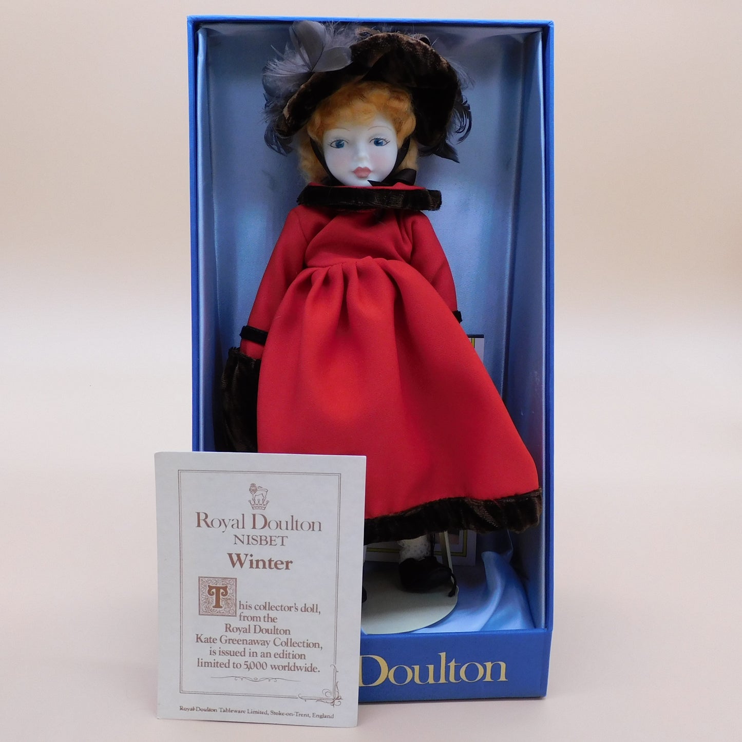 Vintage Winter Royal Doulton Nisbet Doll, Original Box,  (R159) FREE SHIPPING!!